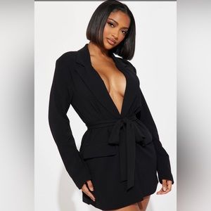 Fashion Nova Tie Waisted Blazer